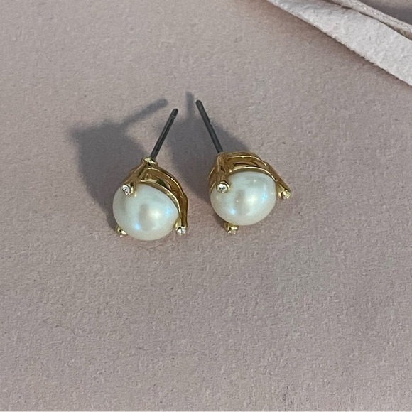 Kate Spade Pearl and Gold Studs - Picture 2 of 3